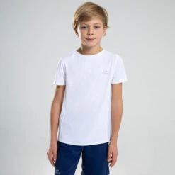 Decathlon Camiseta Atletismo AT 100 Niños Blanco Mangas Cortas Transpirable -Deporte Tienda camiseta atletismo at 100 nios blanco mangas cortas transpirable 1