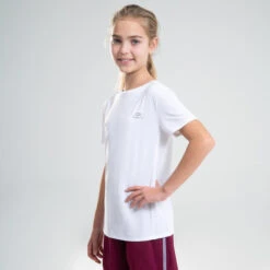 Decathlon Camiseta Atletismo AT 100 Niños Blanco Mangas Cortas Transpirable -Deporte Tienda camiseta atletismo at 100 nios blanco mangas cortas transpirable 2
