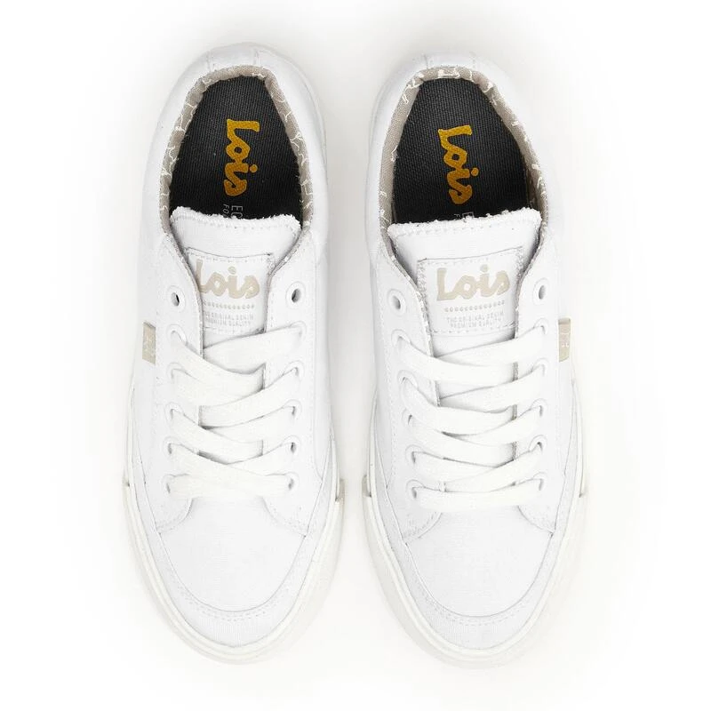 Zapatillas De Lona Para Mujer Lois 61326 Blancas Con Suela Antideslizante 4 Zapatillas De Lona Para Mujer Lois 61326 Blancas Con Suela Antideslizante - Imagen 4
